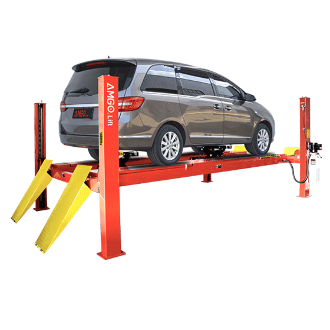 AMGO PRO-14AE Extra-Long Alignment Four Post Lift – 14,000-lb Capacity