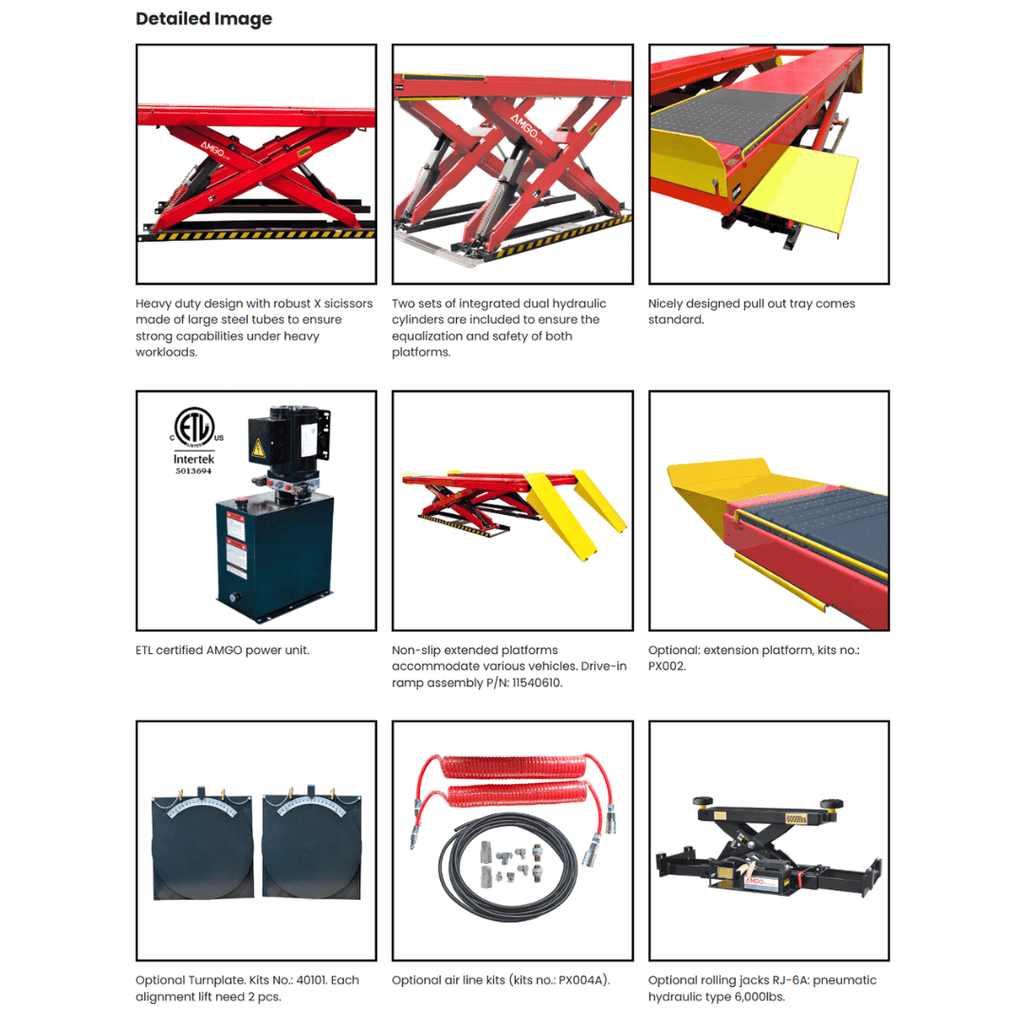 AMGO AX-12A Alignment Scissors Lift – 12,000-lb Capacity