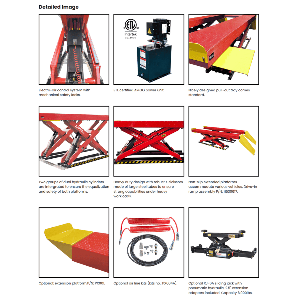 AMGO AX-12 Full-Rise General Service Scissors Lift – 12,000-lb Capacity