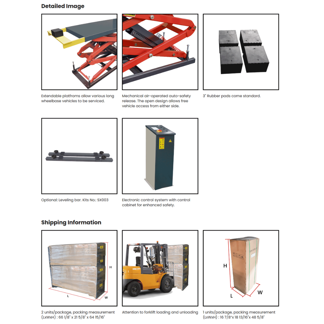 AMGO XL-8F Flush-Mount Full-Rise Scissors Lift – 8,000-lb Capacity