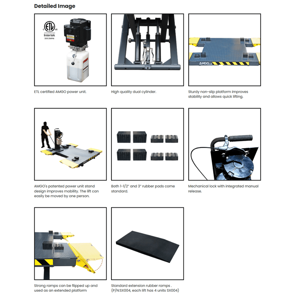 AMGO MRP06 Portable Mid-Rise Lift – 6,000-lb Capacity