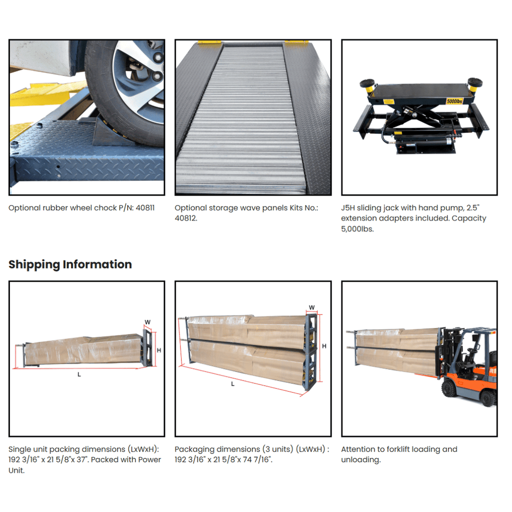AMGO 409-DP Double Parking Four Post Lift – 9,000-lb Capacity