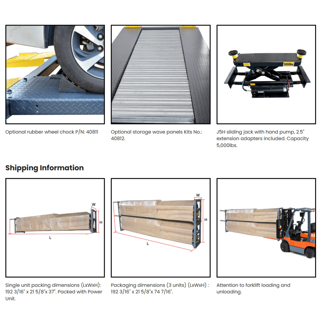AMGO 409-DP Double Parking Four Post Lift – 9,000-lb Capacity