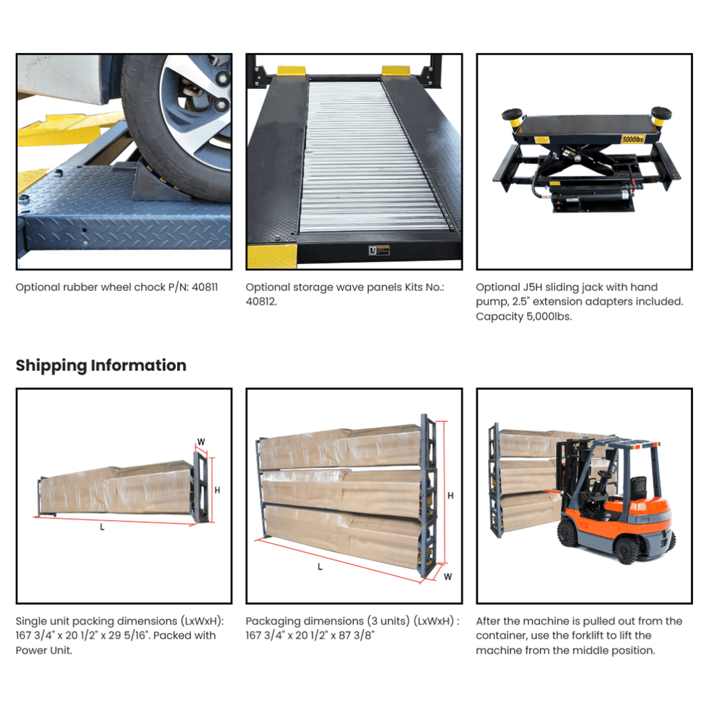 AMGO 408-P Deluxe Four Post Parking Lift – 8,000-lb Capacity