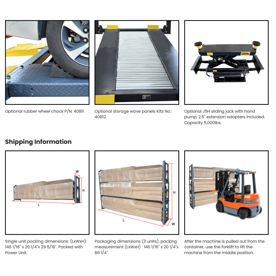 AMGO 407-P Standard Four Post Parking Lift – 7,000-lb Capacity