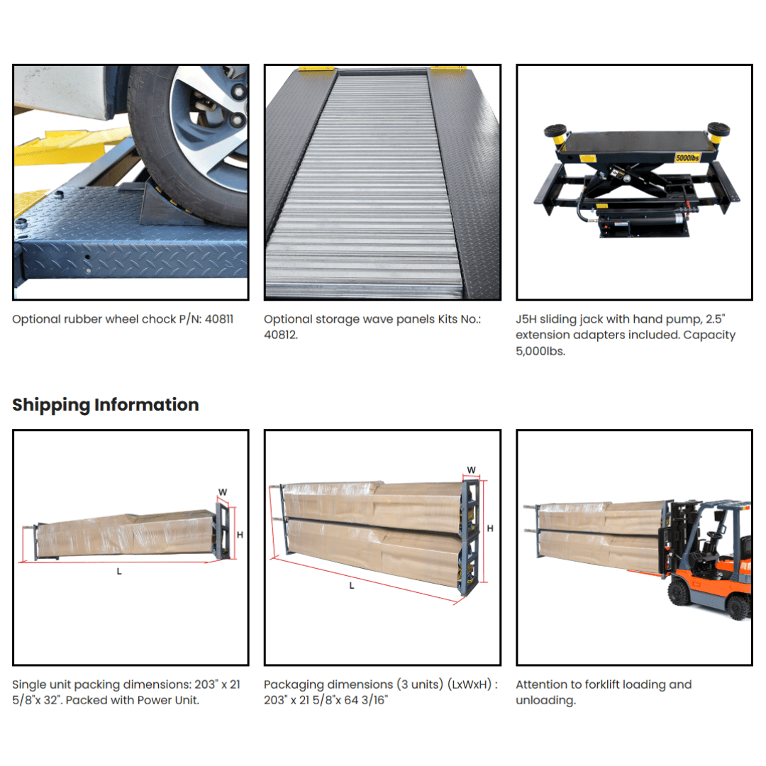 AMGO 409-DPX Extended Double Parking Four Post Lift – 9,000-lb Capacity
