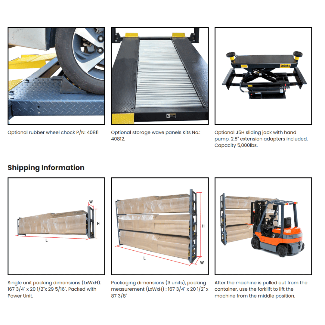 AMGO 408-HP High-Profile Deluxe Four Post Parking Lift – 8,000-lb Capacity