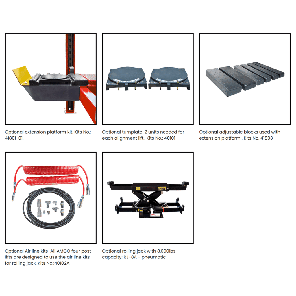 AMGO PRO-14A Alignment Four Post Lift – 14,000-lb Capacity