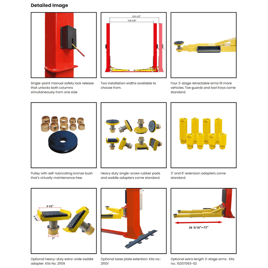 AMGO BP-12 Base Plate Two Post Lift – 12,000-lb Capacity