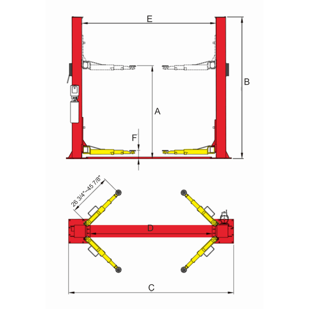 AMGO BP-9 Base Plate Two Post Lift – 9,000-lb Capacity