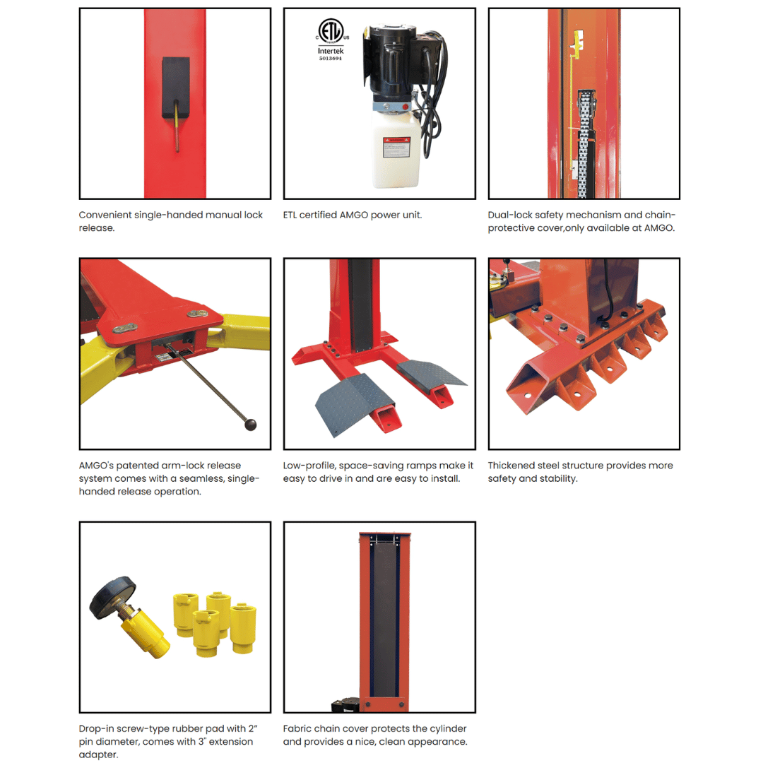 AMGO SL-7 7,000-lb. Capacity/Single Post Lift
